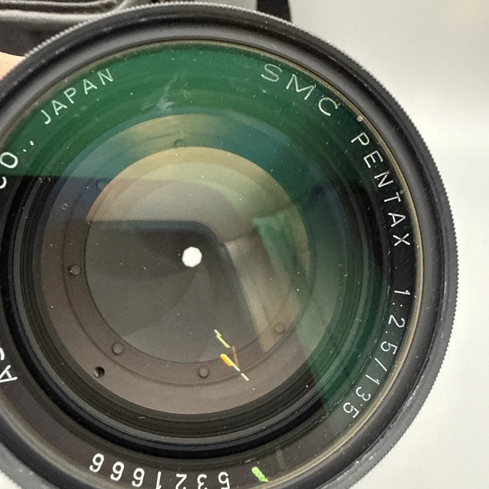 Pentax SMC 135mm  Telephoto Camera Lens W/Caps ,58mm Asahi & Pentax Travel Case